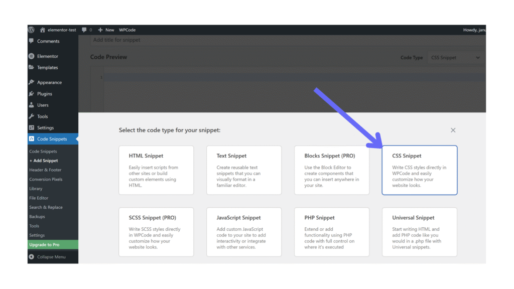 wp code add css